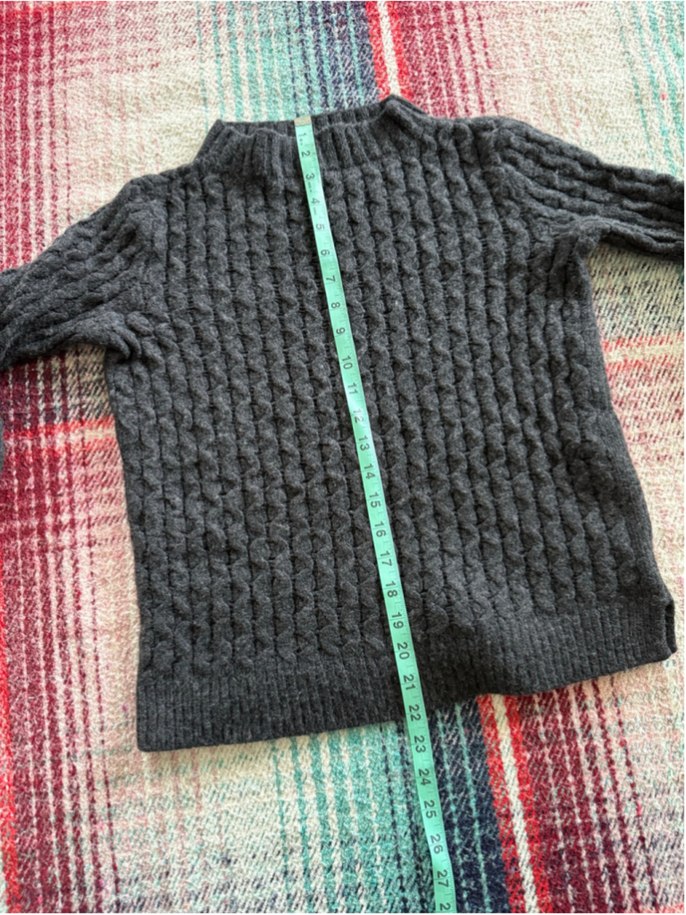 Theory Charcoal Cable Knit Turtleneck Sweater - Picture 7 of 8